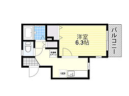 阪急千里線 柴島駅 徒歩3分の賃貸マンション 1階1Kの間取り