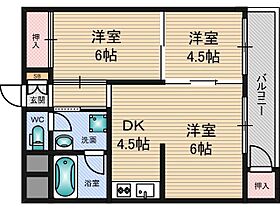 大阪府大阪市東淀川区南江口３丁目（賃貸マンション2LDK・6階・48.00㎡） その2