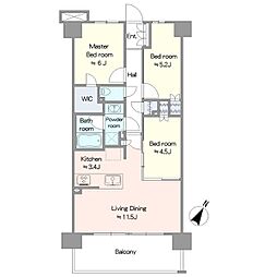 レ-ベン宇都宮GRANDIA 3LDKの間取図画像