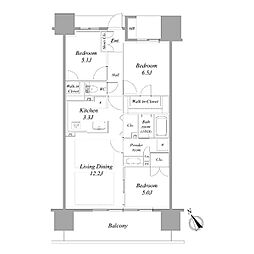 レーベン古川七日町THESTATE 3LDKの間取図画像