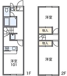 たたら 1階2DKの間取り