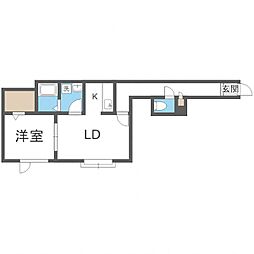 レイクサイド34 1LDKの間取図画像