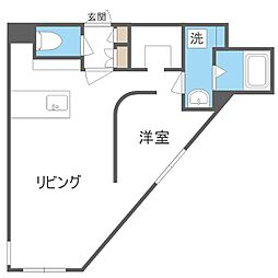 レブニーズ ザ・レジデンス 月寒中央 1LDKの間取図画像