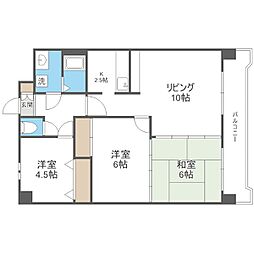 ロイヤルレインボー平岸B 3LDKの間取図画像