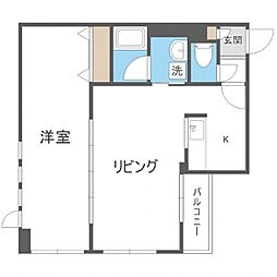 KDXレジデンス南三条 1LDKの間取図画像