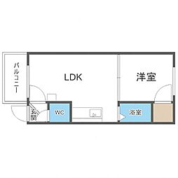 カサデューク平岸42 1LDKの間取図画像