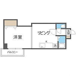 イーホライズン桑園 1DKの間取図画像