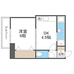 高橋ビル 1DKの間取図画像