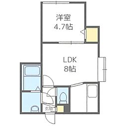 エクセル新札幌 1LDKの間取図画像