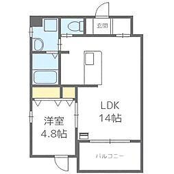 福の住家東館 1LDKの間取図画像