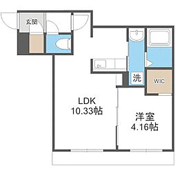 ラ・シュエットノルド 1LDKの間取図画像