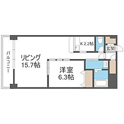 KKS羊ケ丘 1LDKの間取図画像