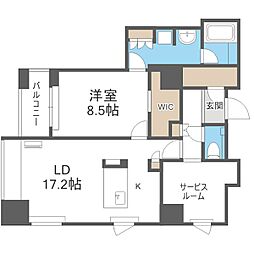プライムメゾン大通公園 2LDKの間取図画像