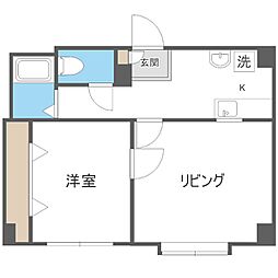 第3澄川銀座パレス 1LDKの間取図画像