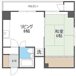 リベルティ大通 1LDKの間取図画像