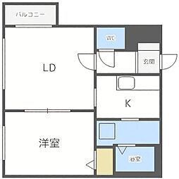 エルサコート澄川 1LDKの間取図画像