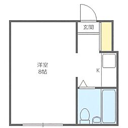 エクセレントハウス421 1Kの間取図画像