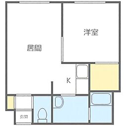 プランノワールAMJ815 1DKの間取図画像