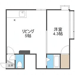 札幌市営南北線 澄川駅 徒歩2分の賃貸アパート 2階1DKの間取り