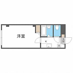 札幌市営東豊線 豊平公園駅 徒歩5分の賃貸マンション 3階1Kの間取り