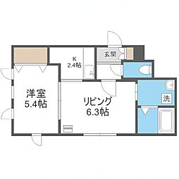 札幌市営東豊線 豊平公園駅 徒歩3分の賃貸マンション 3階1LDKの間取り