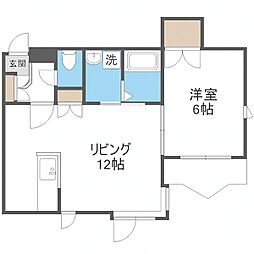 札幌市営東西線 南郷13丁目駅 徒歩3分の賃貸マンション 2階1LDKの間取り