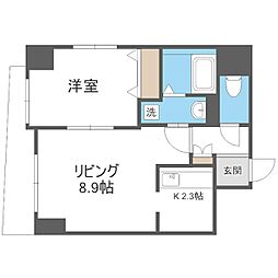札幌市営東豊線 豊平公園駅 徒歩2分の賃貸マンション 9階1LDKの間取り