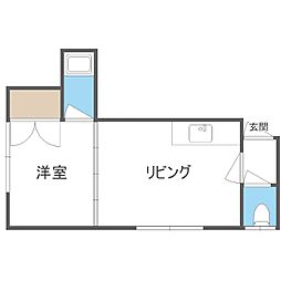 札幌市営南北線 平岸駅 徒歩5分の賃貸アパート 2階1DKの間取り