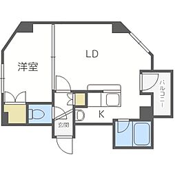 札幌市営南北線 平岸駅 徒歩7分の賃貸マンション 7階1LDKの間取り