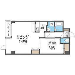 札幌市営東豊線 豊平公園駅 徒歩4分の賃貸マンション 4階1LDKの間取り
