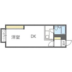 札幌市営東西線 円山公園駅 徒歩6分の賃貸アパート 1階1DKの間取り