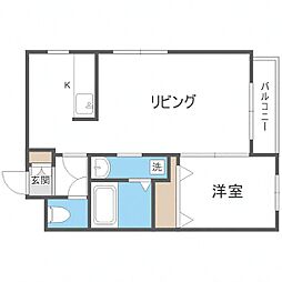 札幌市営東豊線 豊平公園駅 徒歩6分の賃貸マンション 5階1LDKの間取り