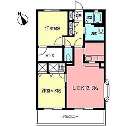 グランバリエ 2LDKの間取図画像