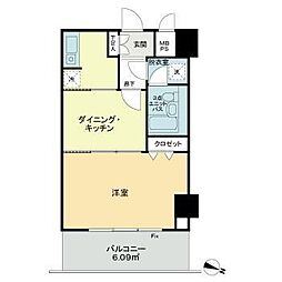 ライオンズマンション平塚宝町 1DKの間取図画像
