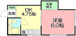 リーハイム 1DKの間取図画像