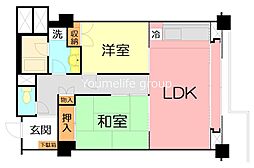 フジタ第7箱根山マンション 2LDKの間取図画像