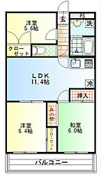 リバーサイドアーク 3LDKの間取図画像