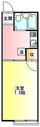 ALBA小田原 1Kの間取図画像