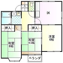 メゾン・アベイユ2 3DKの間取図画像