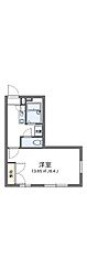 レオパレスO・Z-1 1Kの間取図画像