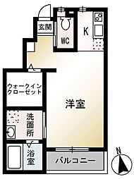 THEATRE綾 1Kの間取図画像