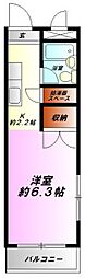 パラシオ小田原 1Kの間取図画像