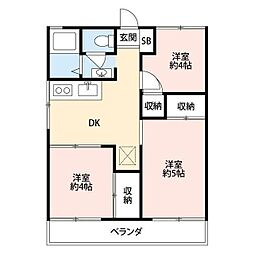 サンハイム 3DKの間取図画像
