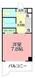 スカイグランデ 1Kの間取図画像
