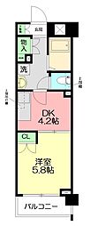 パノラマ南鴨宮 1DKの間取図画像