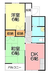 ベルデイザワ 2DKの間取図画像