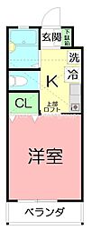 レッドロビン 1Kの間取図画像