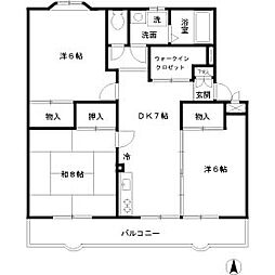 エスポワールいずみ 3DKの間取図画像