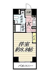 Access湘南平塚 1Kの間取図画像