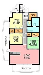 アーバンシティ小田原鴨宮 3LDKの間取図画像